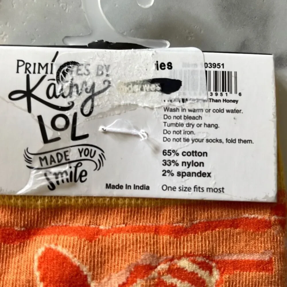 NWT Primitives by Kathy “Sweeter Than Honey” Graphic Socks OS